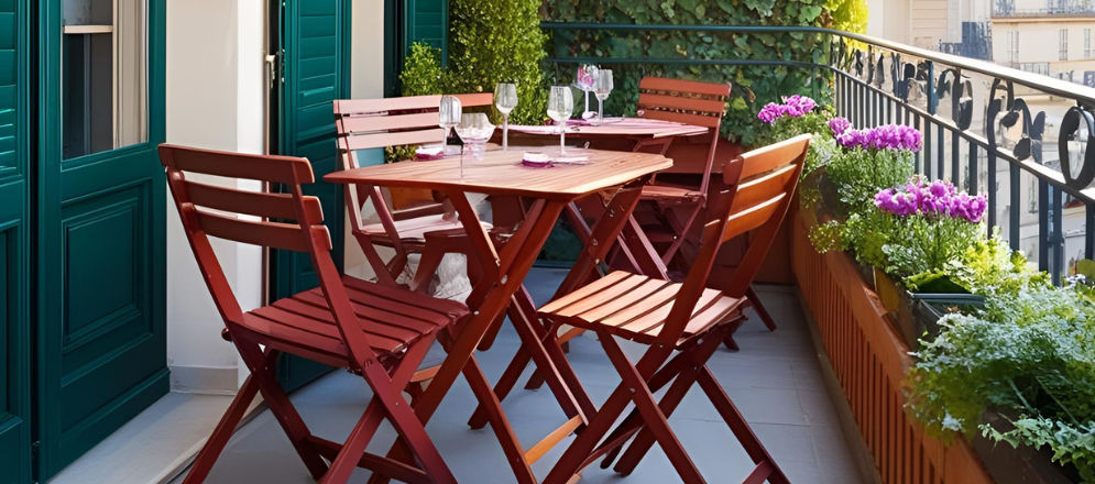 Bistro table and chair for balcony design - Beautiful Homes