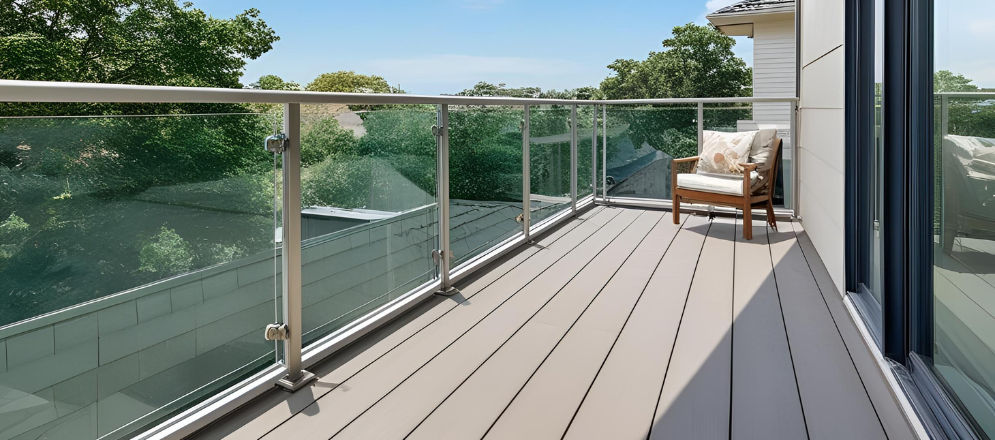 Glass railing for balcony design - Beautiful Homes