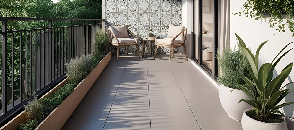 Tile floor for balcony design - Beautiful Homes