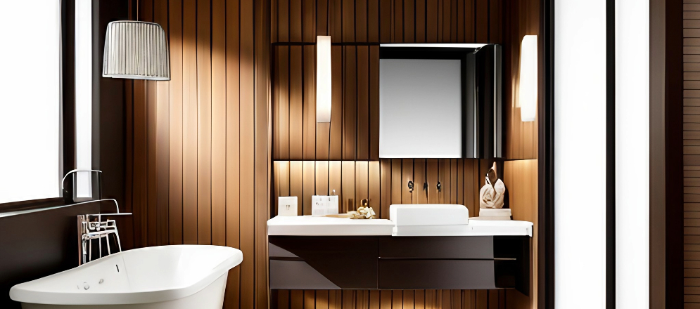 Bathroom wooden paneling design - Beautiful Homes