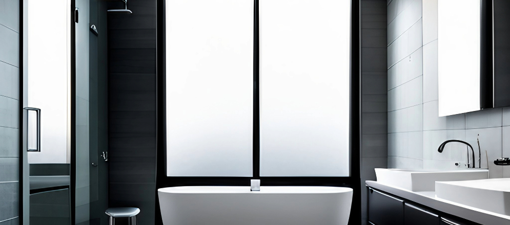 Black bathroom window design - Beautiful Homes