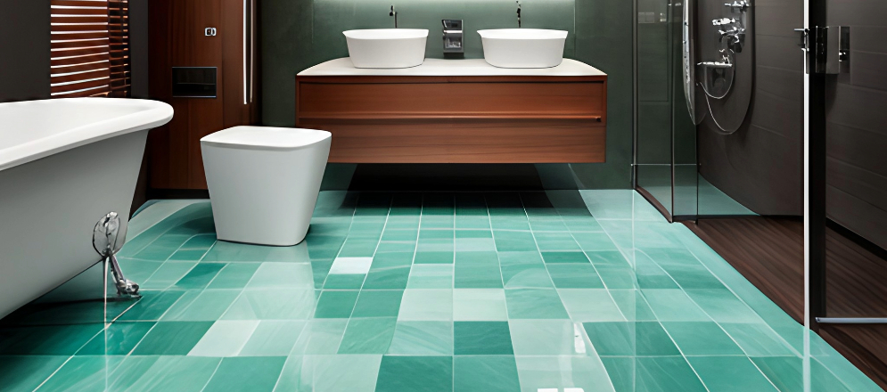 Glass bathroom tile design- Beautiful Homes