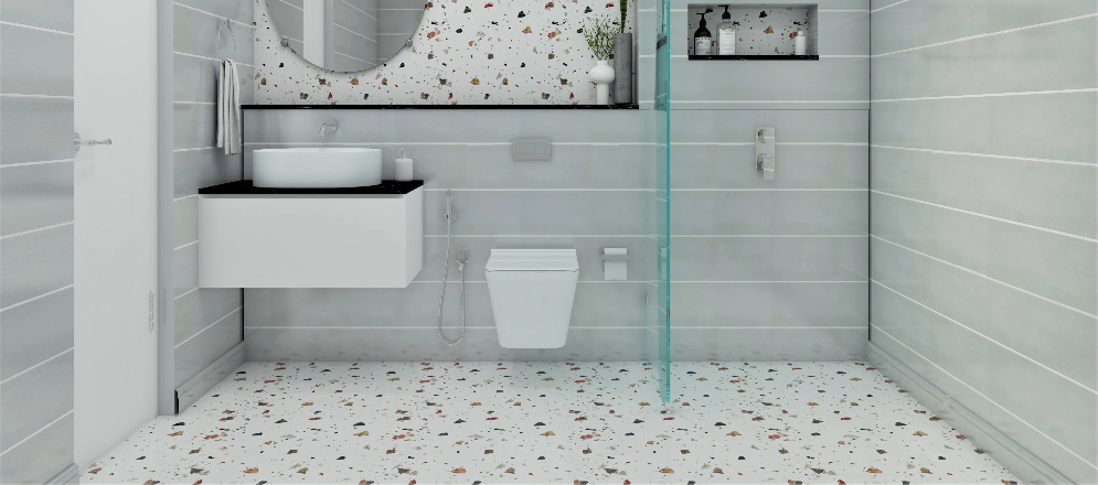 White bathroom flooring design - Beautiful Homes