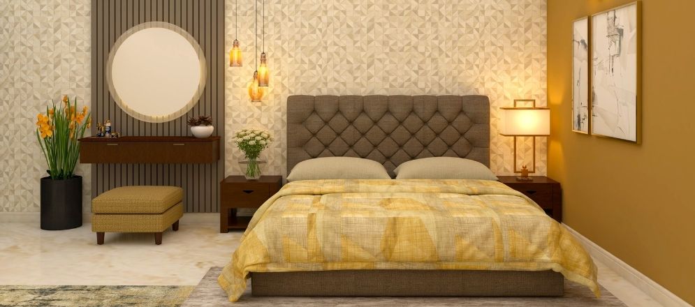 Grey and yellow bedroom - Beautiful Homes