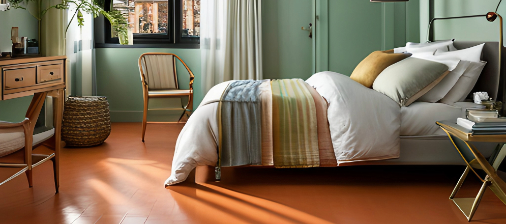 Red oxide or cement flooring for bedroom - Beautiful Homes