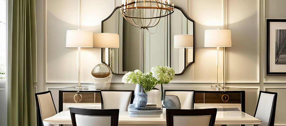 Buffet Backdrop for depth and beautiful reflection - Beautiful Homes