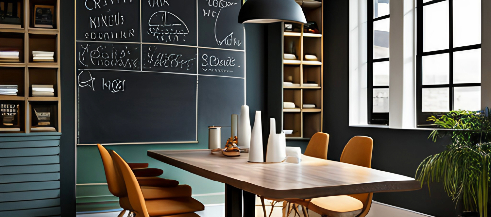 Chalkboard dining Wall design for quotes or doodles - Beautiful Homes