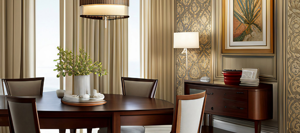 Classic Patterns dining room wallpaper for a timeless look - Beautiful Homes