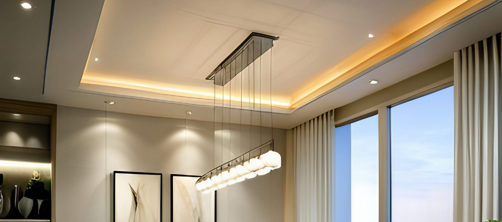 Layered gypsum dining room ceiling design for your dining room - Beautiful Homes