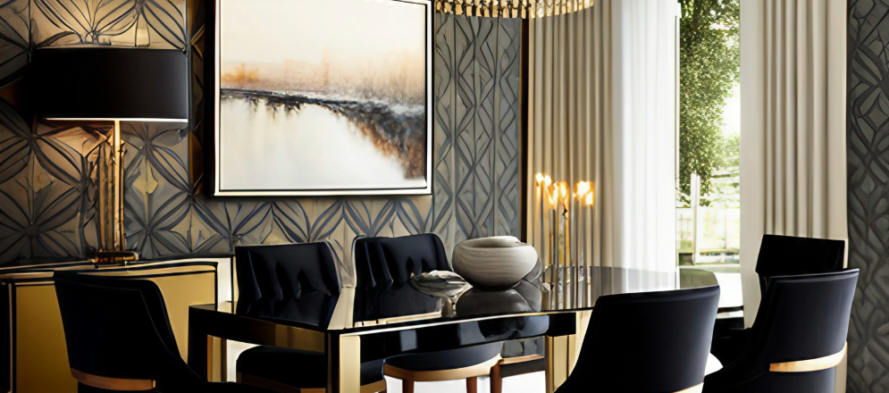 Metallic wallpaper design for dining room for a touch of luxury - Beautiful Homes