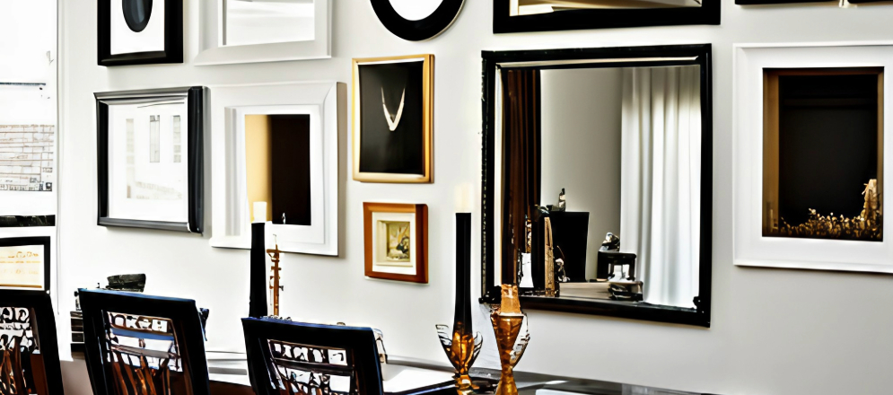 Modern touch with Mirror for dining area Gallery Wall - Beautiful Homes