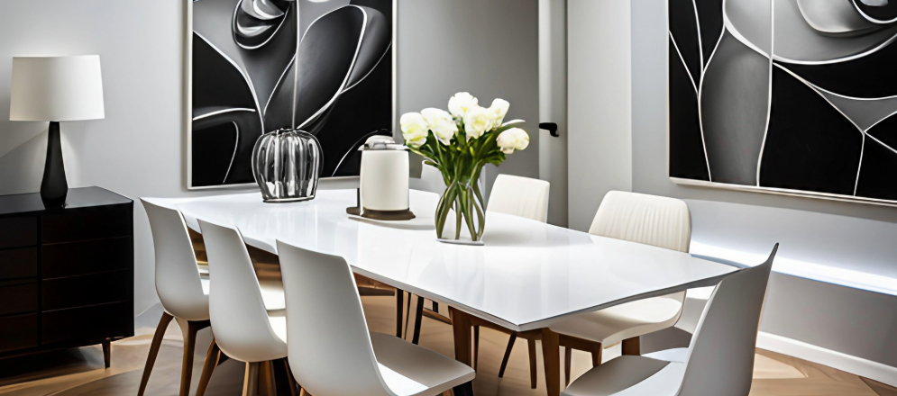 Classy Monochromatic Scheme for your dining room - Beautiful Homes