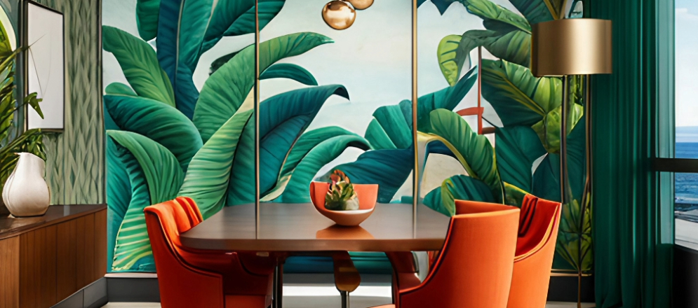 Nature-Inspired Wallpaper for your dining room - Beautiful Homes