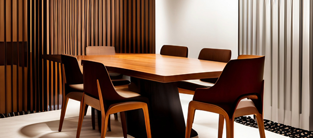 Wooden rectangular table with 6 seats for dining room - Beautiful Homes