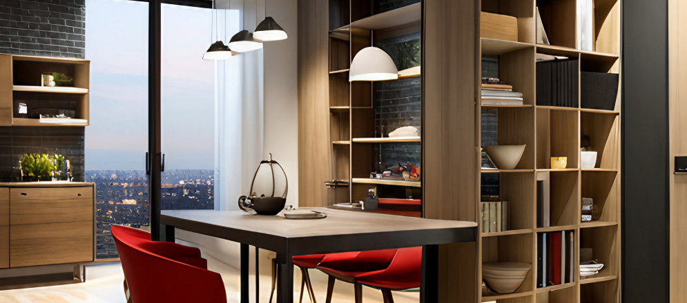 A dining room crockery unit design with shelves - Beautiful Homes