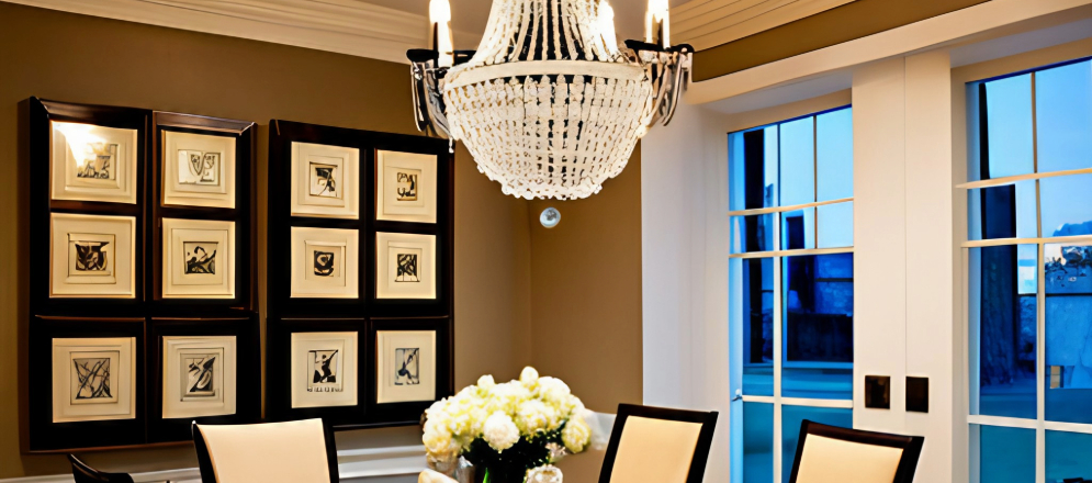 Traditional crystal chandelier as one of your dining room lights - Beautiful Homes