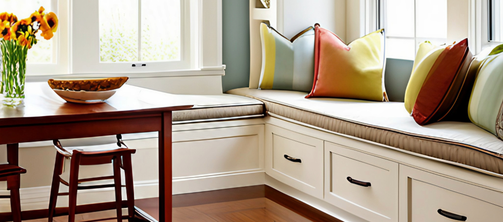 A window seat with built-in storage underneath - Beautiful Homes