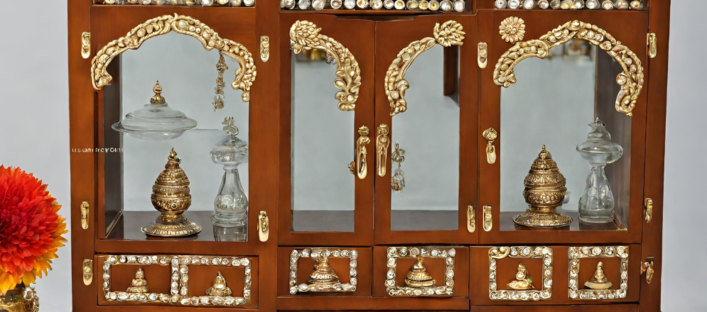 Contemporary glass pooja unit design - Beautiful Homes