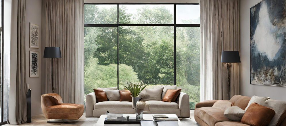 Simple fabric curtains for living room - Beautiful Homes