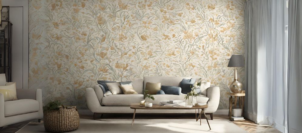 Wallpaper décor for living room design - Beautiful Homes