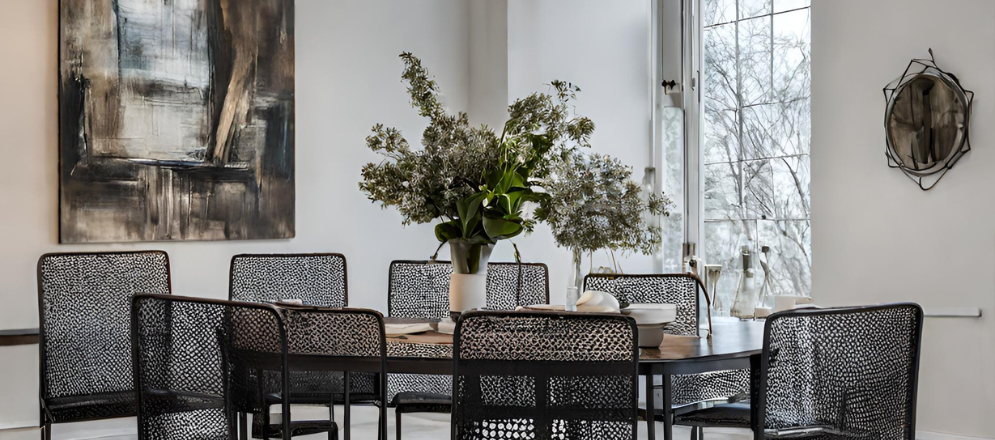 Contemporary black metal chairs for dining table - Beautiful Homes