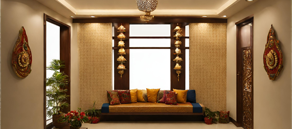 Contemporary pooja room floor tiles - Beautiful Homes