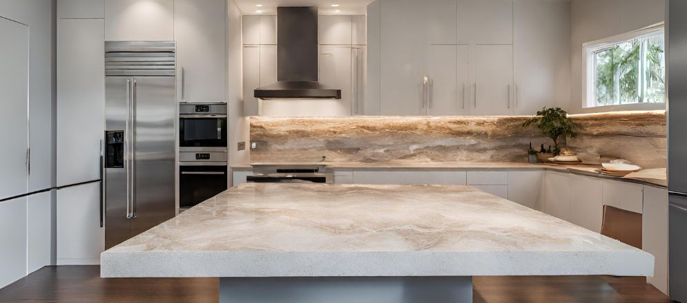 Simple quartz kitchen top- Beautiful Homes