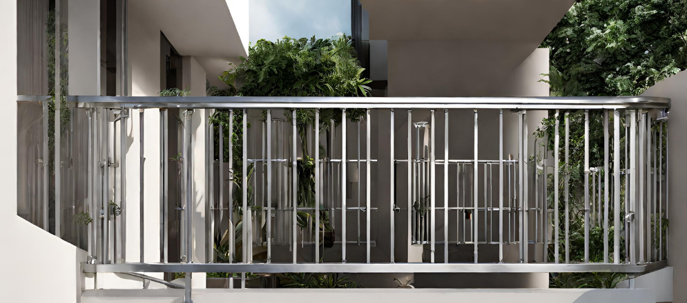 Balcony steel glass railing design - Beautiful Homes
