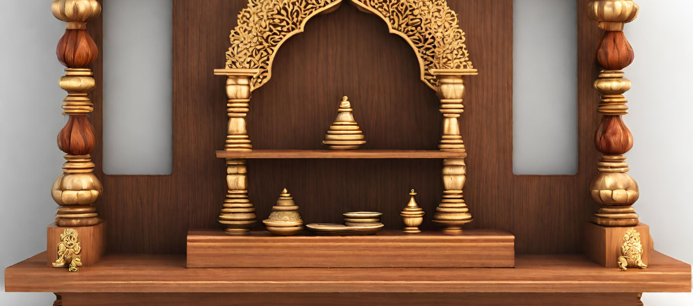 Wooden pooja unit for home - Beautiful Homes