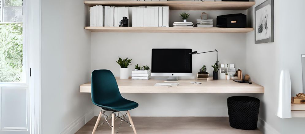 Home office floating desk design - Beautiful Homes