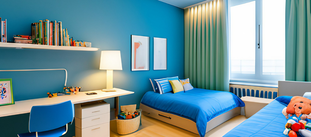 Peaceful Blue Kids Room - Beautiful Homes