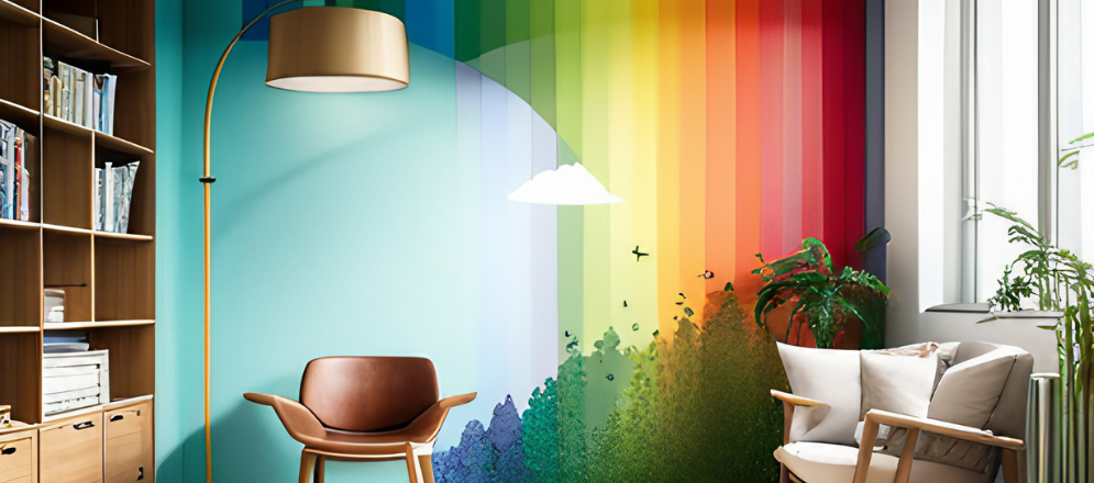 Kids Room Colourful Rainbow Wall - Beautiful Homes