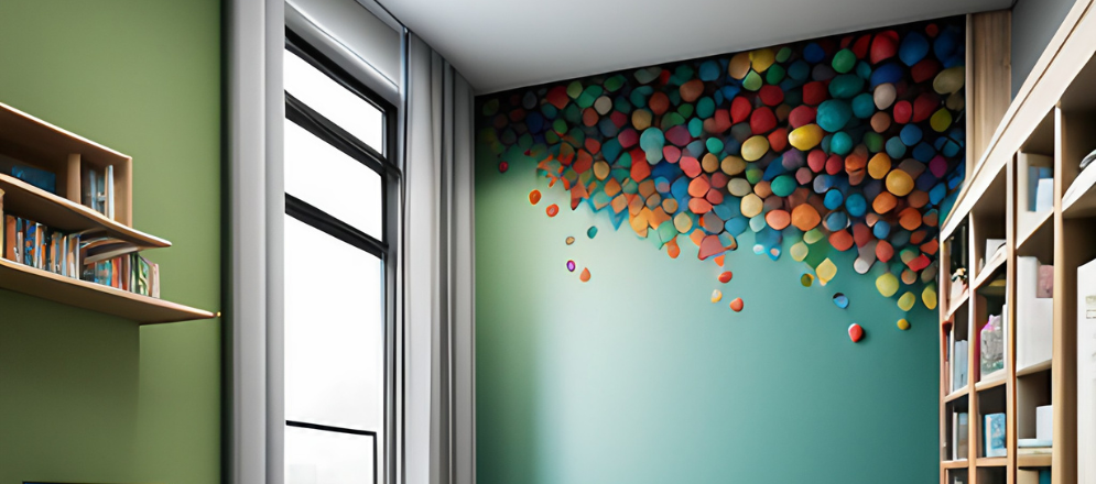 Kids Room With Confetti-Style Walls - Beautiful Homes