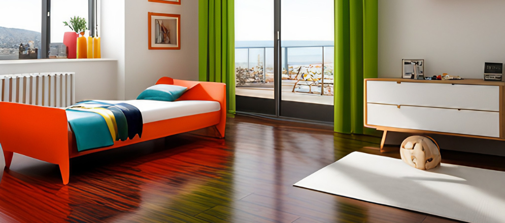 Kids Room Brown Vinyl Floor - Beautiful Homes