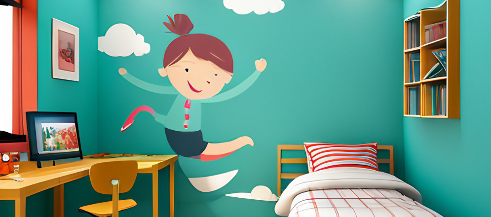 Kids Room Girl Wall Painting - Beautiful Homes