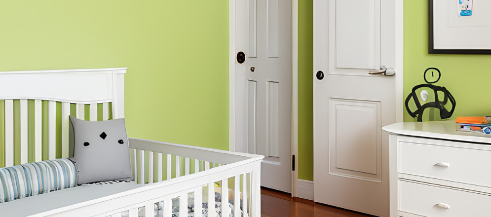 Simple White And Lime White Kids Room - Beautiful Homes