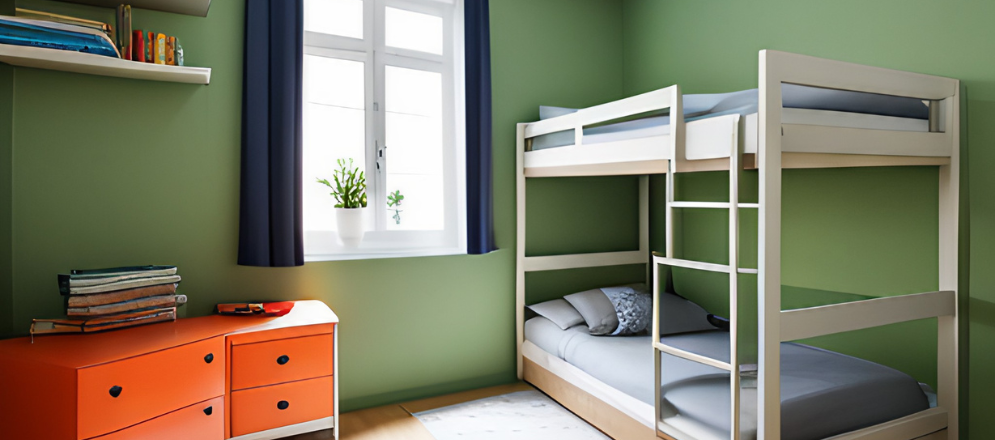 Simple White Bunk Bed In Kids Room - Beautiful Homes