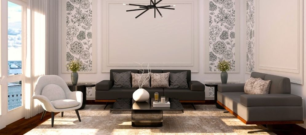 Black and white living room design - Beautiful Homes