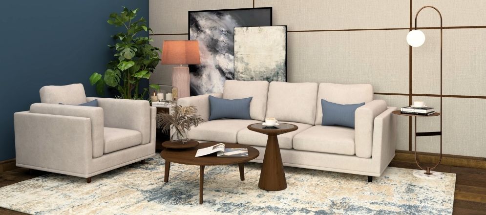 Blue and white living room design - Beautiful Homes