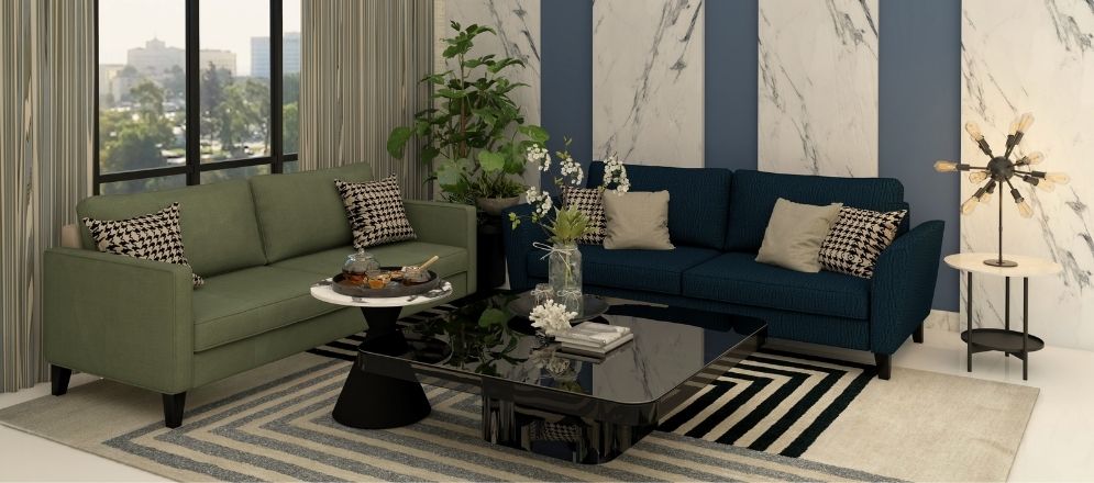 Corner living room layout design - Beautiful Homes