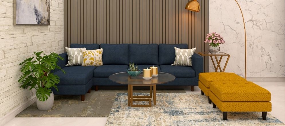 Grey and mustard living room design - Beautiful Homes