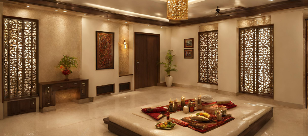 Built in pooja room design - Beautiful Homes