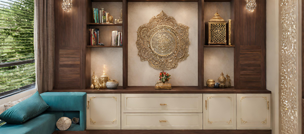 Closed cabinets for small pooja room - Beautiful Homes