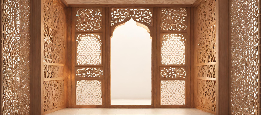 Jaali partition for pooja room- Beautiful Homes