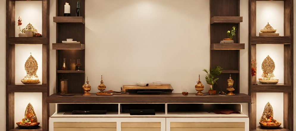 Pooja unit with drawers - Beautiful Homes