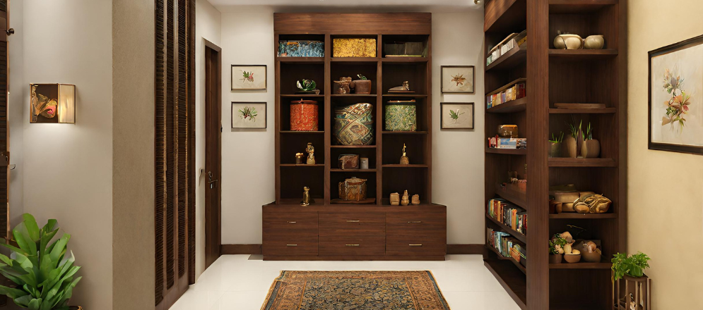 Vertical storage for pooja room - Beautiful Homes