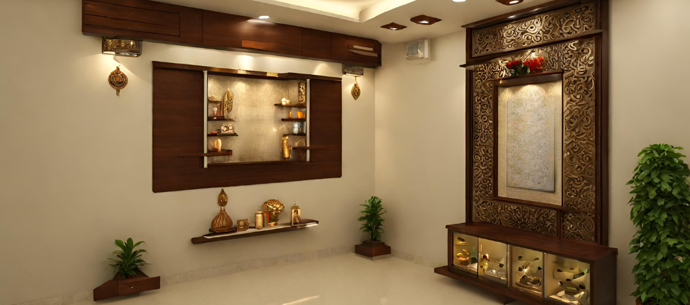 Wall mounted pooja room design - Beautiful Homes