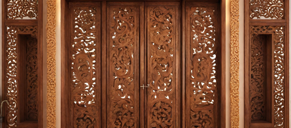 Wooden partition for pooja room - Beautiful Homes