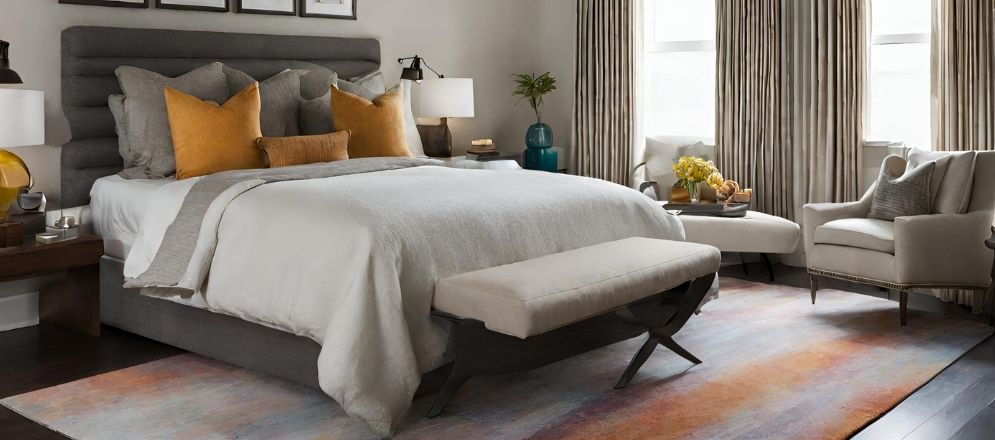 Bedroom interior design with bed bench - Beautiful Homes