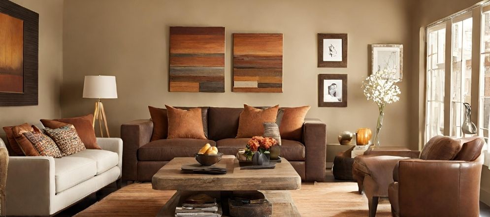 Living area design with warm tones - Beautiful Homes